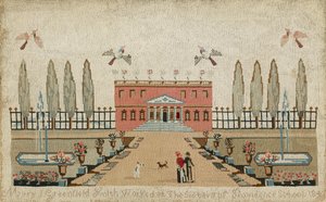 Woolwork图片，c。 1843年（亚麻上的羊毛和丝绸） 作者 玛丽·格林菲尔德·史密斯（Mary J.